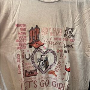 Comfort Colors Cream Graphic Tee with Pink Accents